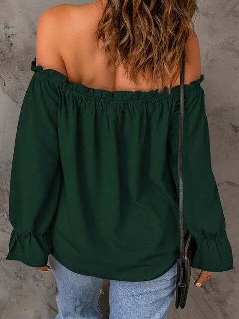 Feel Amazing Long Sleeve Off Shoulder Blouse