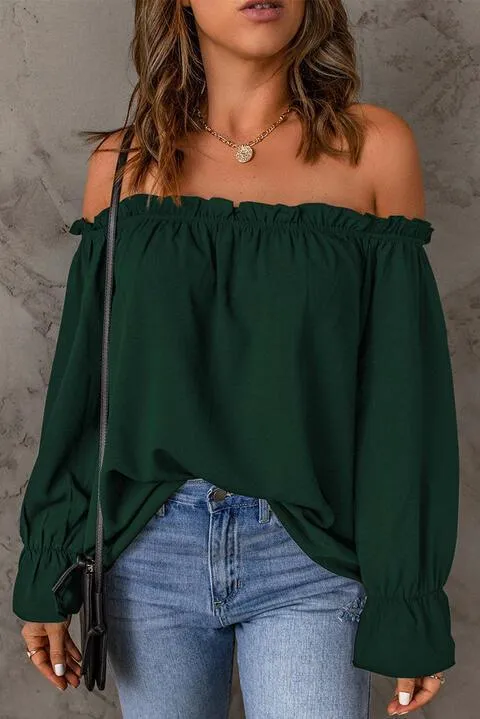 Feel Amazing Long Sleeve Off Shoulder Blouse