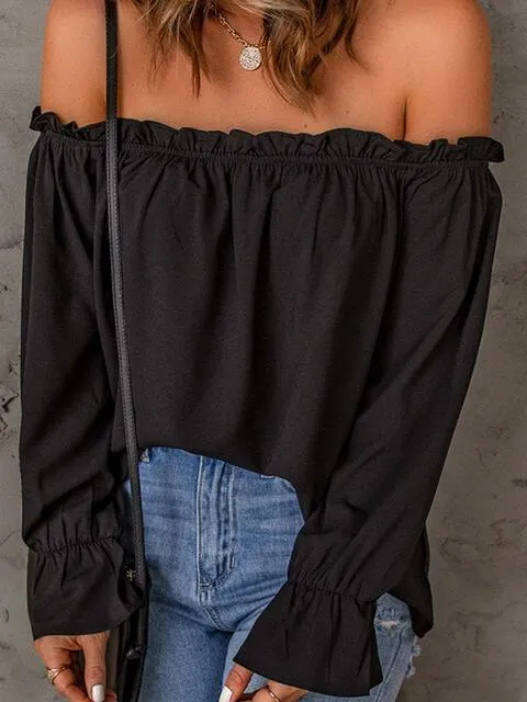 Feel Amazing Long Sleeve Off Shoulder Blouse