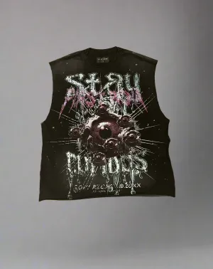 FR HEAVY WASHED GRAPHIC MUSCLE W/STONE