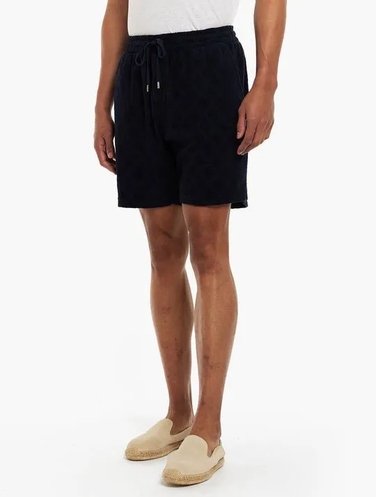 FRESCOBOL CARIOCA Treliça Augusto Terry Cotton Jacquard Shorts NAVY