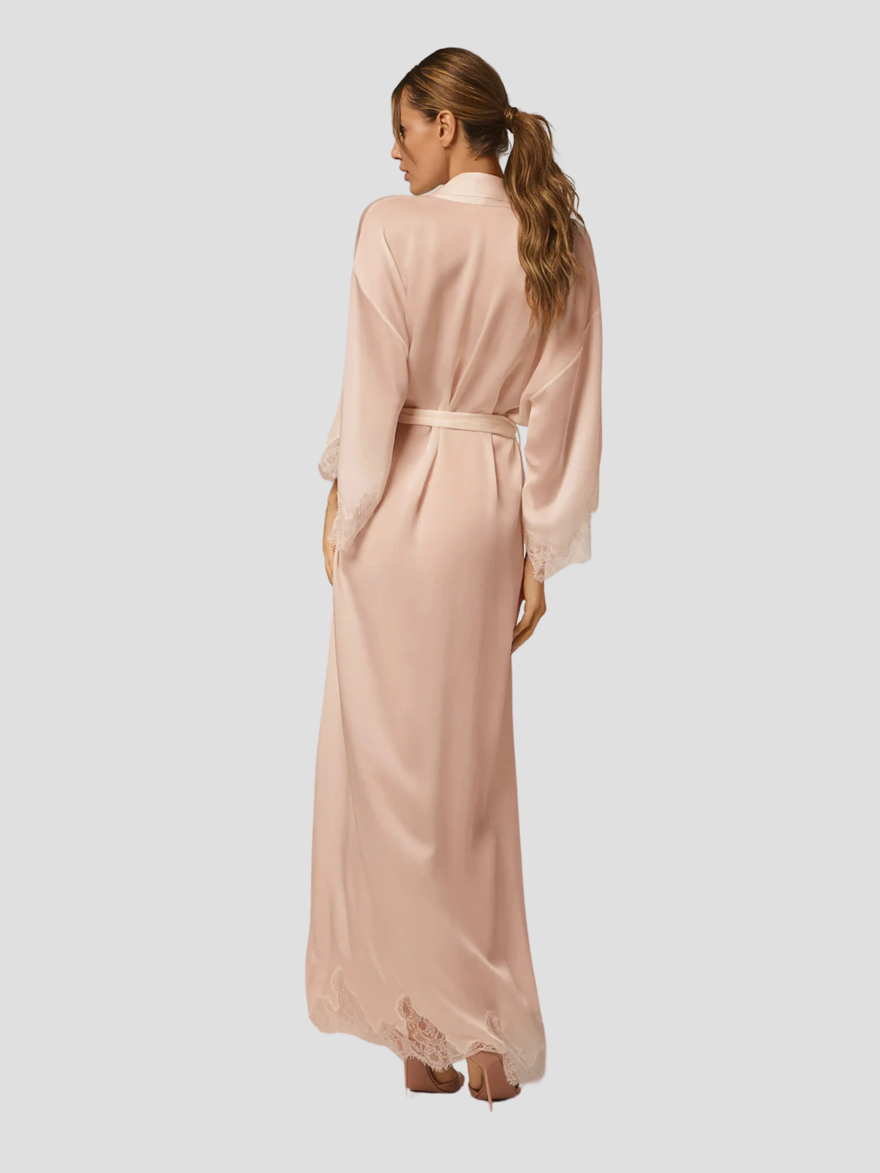 Giselle Long Robe in Blush