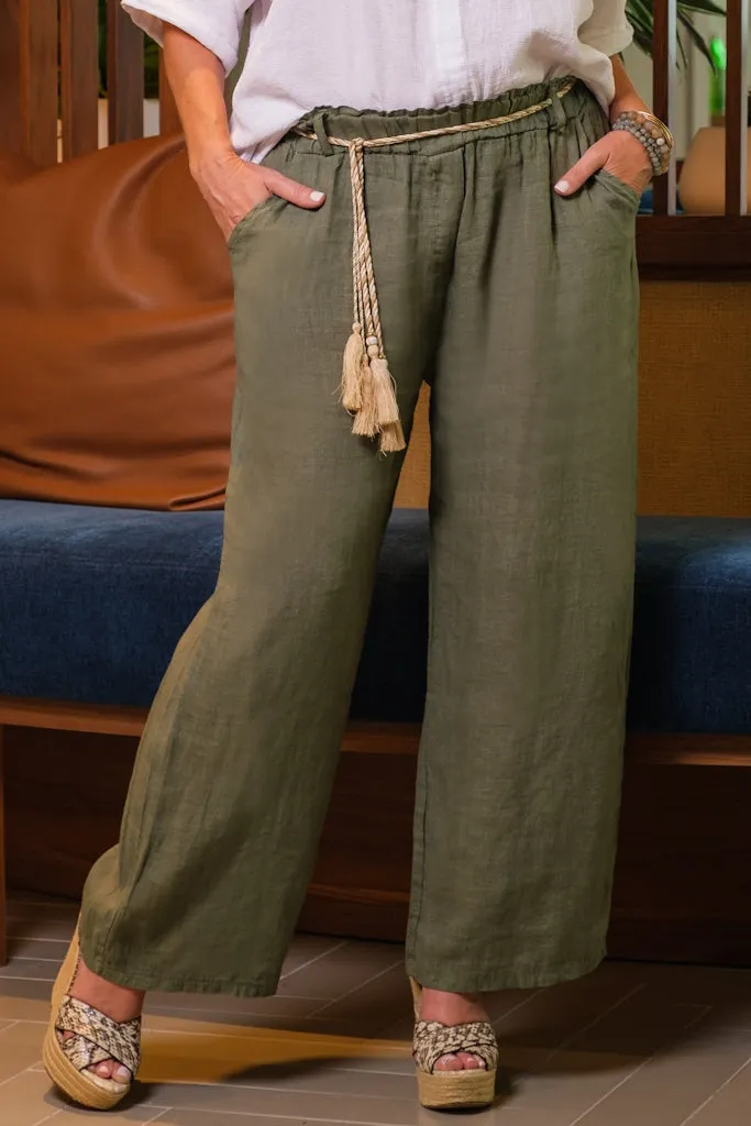 Gracy Linen Pull On Pant (PL181)