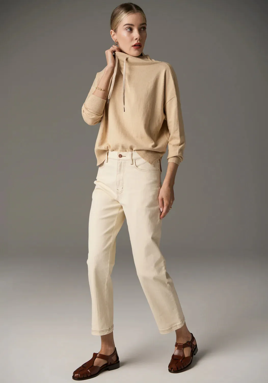 Harper Straight Leg Crop Jean | Ivory