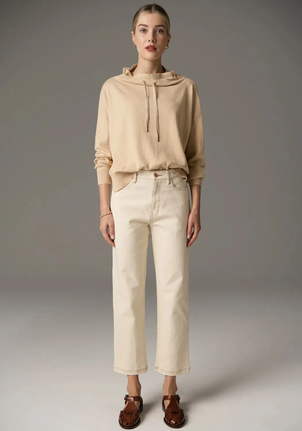 Harper Straight Leg Crop Jean | Ivory