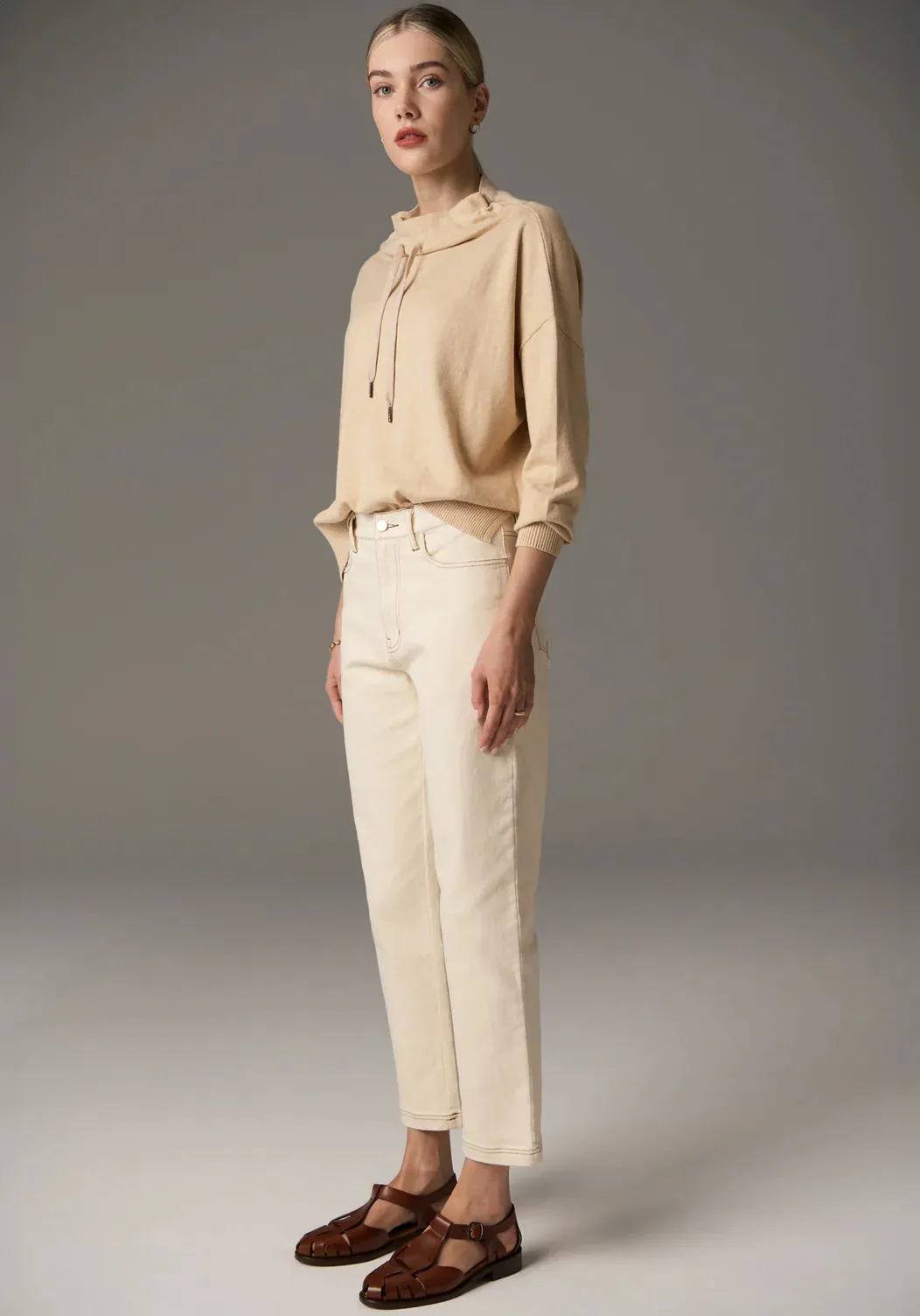 Harper Straight Leg Crop Jean | Ivory