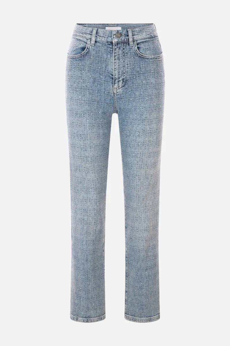 Helle Jeans mit Glitzerdetails