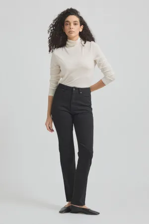 High Rise Straight Jean | Black