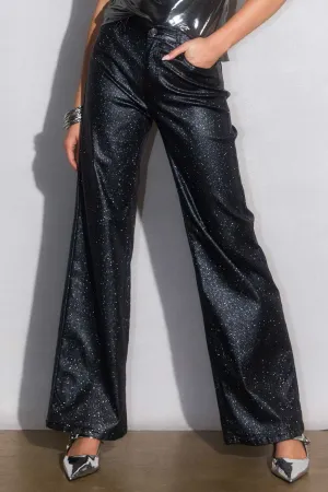 HOLIDAY Metallic High Rise Wide Jeans