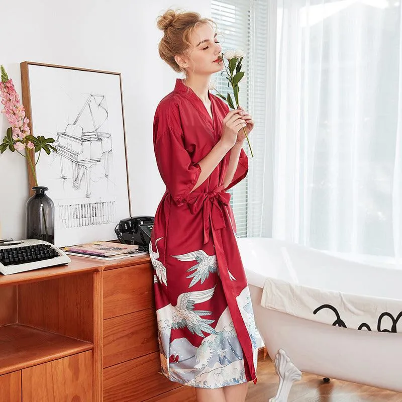 Imitation silk pajamas