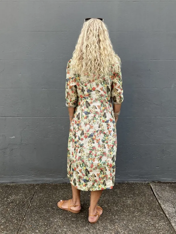 Jiva 50's Dress - Garden Print - Ramie