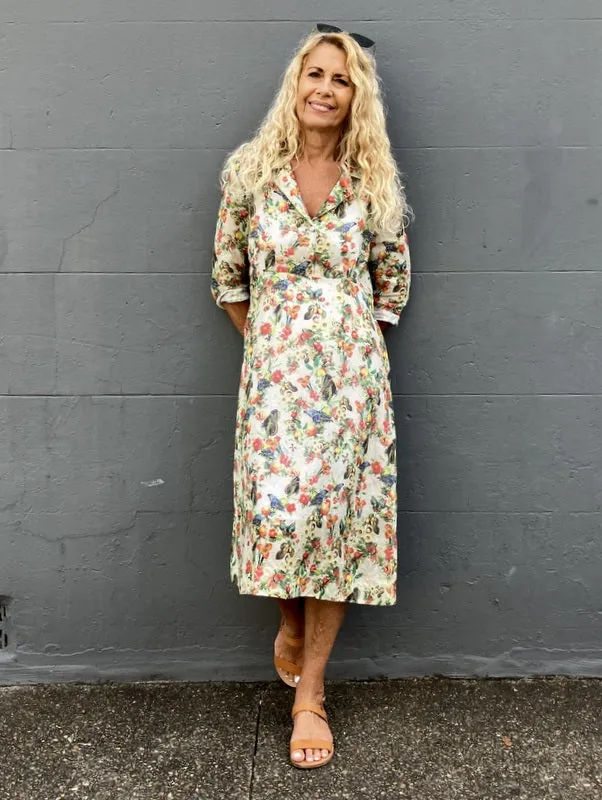 Jiva 50's Dress - Garden Print - Ramie