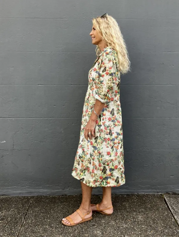 Jiva 50's Dress - Garden Print - Ramie