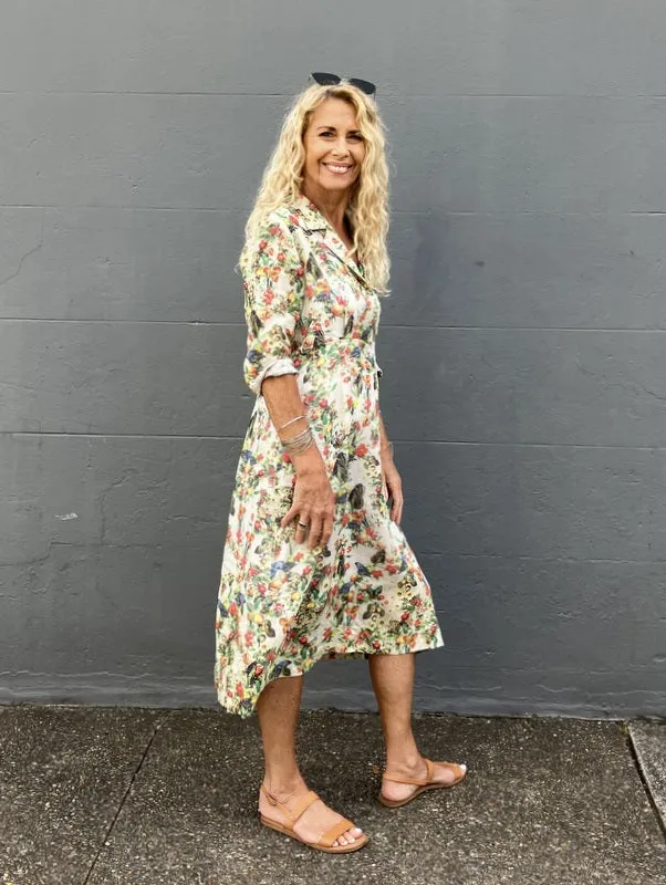 Jiva 50's Dress - Garden Print - Ramie
