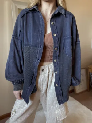 Judie Indigo Button Down Shacket