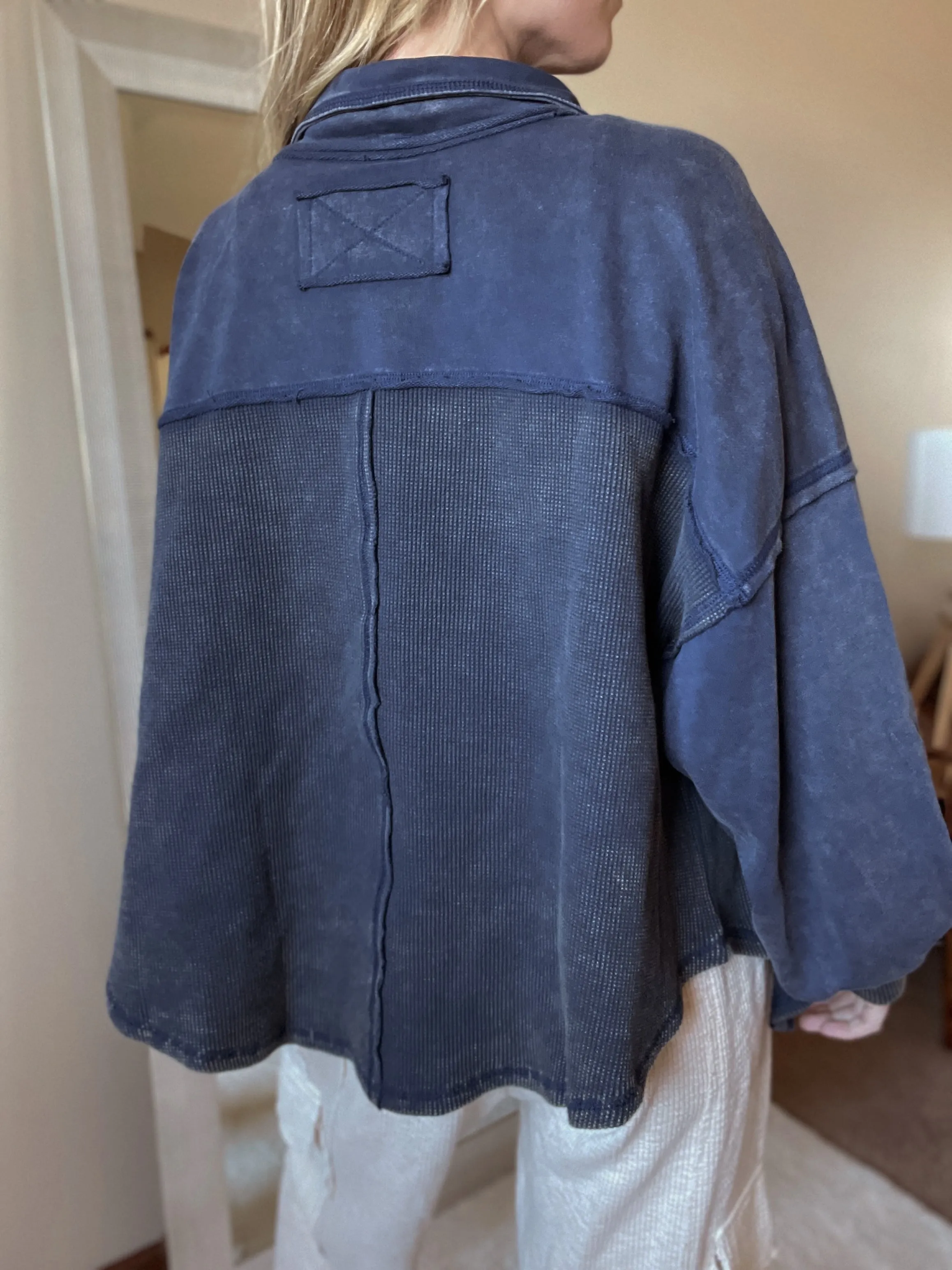 Judie Indigo Button Down Shacket