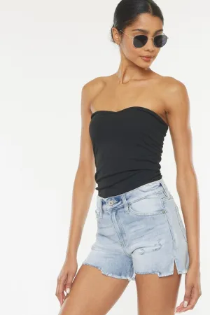 Kan Can High Rise Denim Shorts Jeans