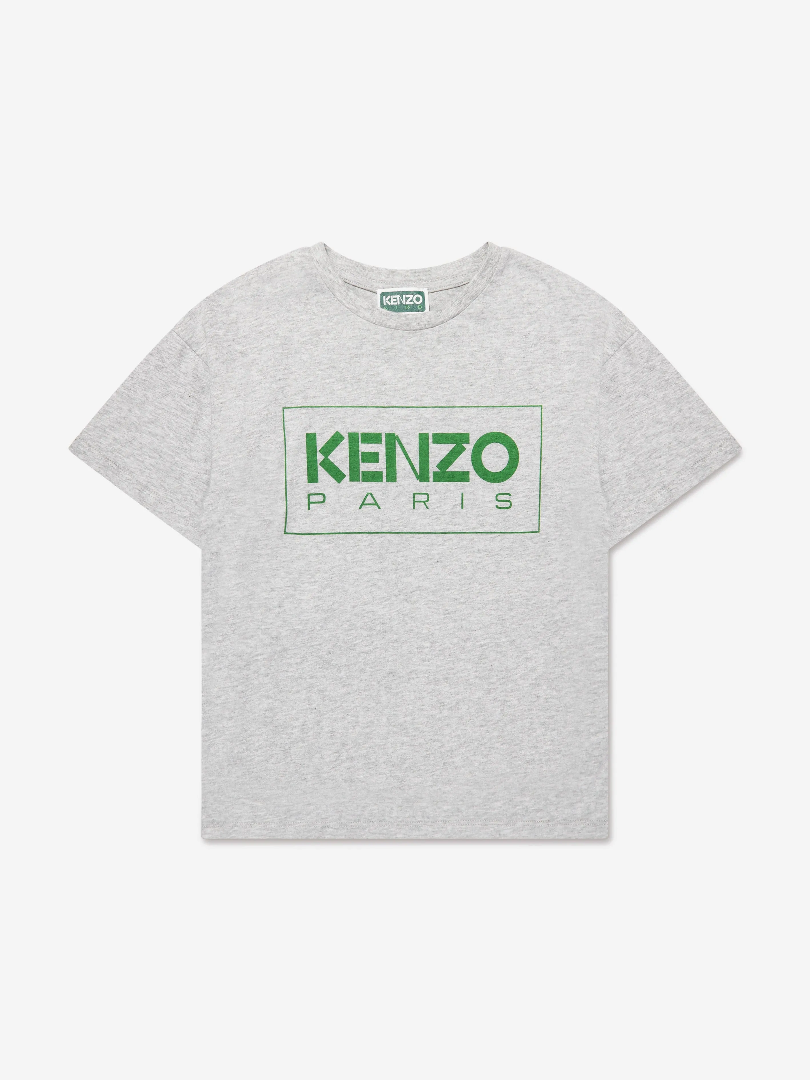 KENZO Boys Logo Print T-Shirt in Grey