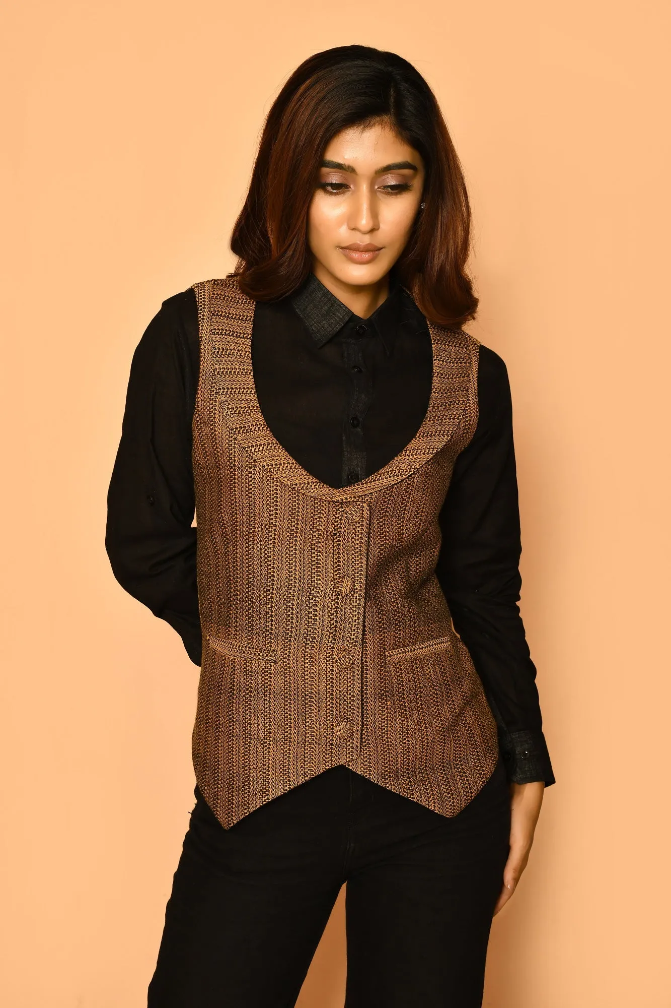 Kyra Handloom Cotton Waist Coat