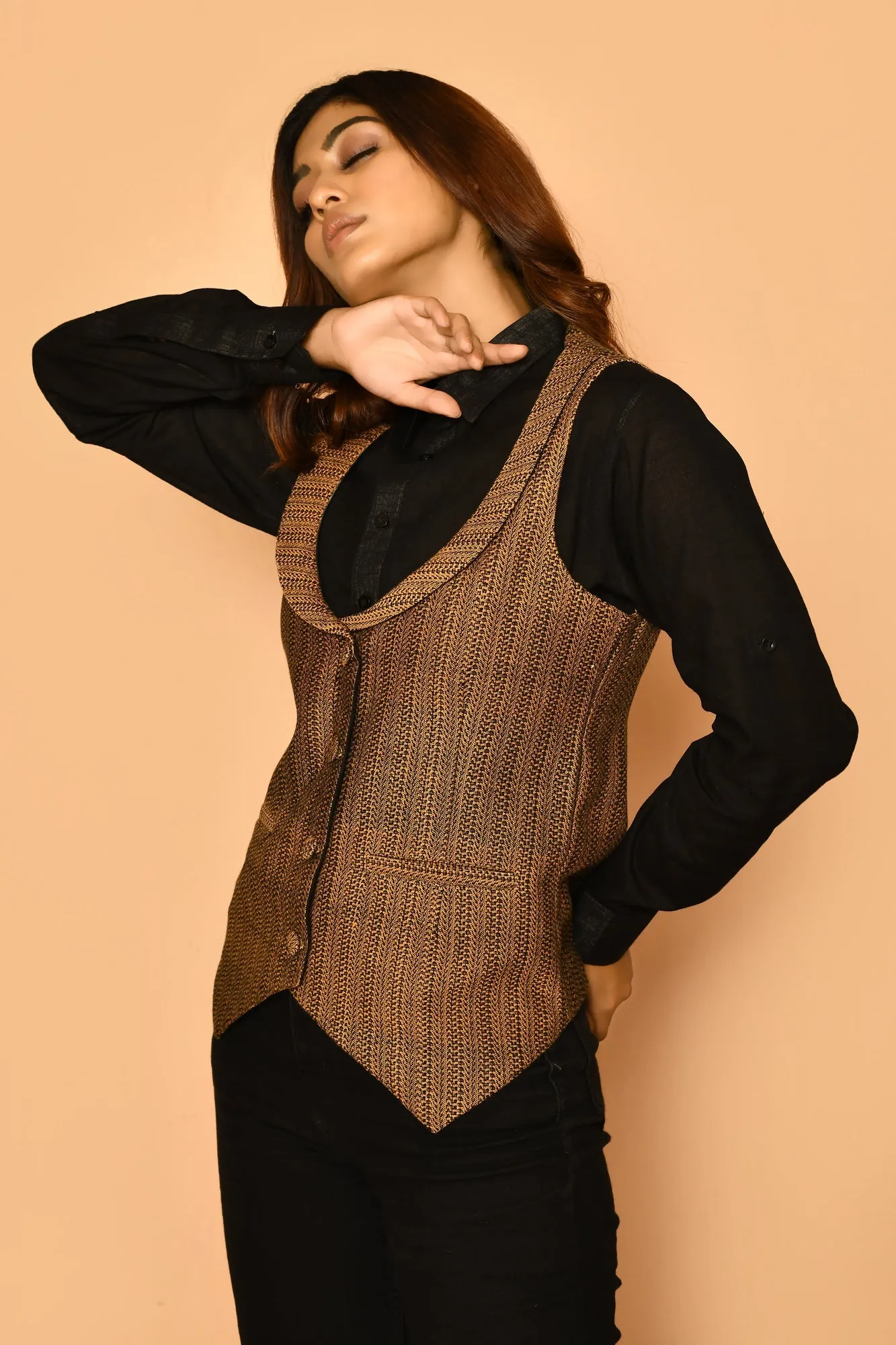 Kyra Handloom Cotton Waist Coat
