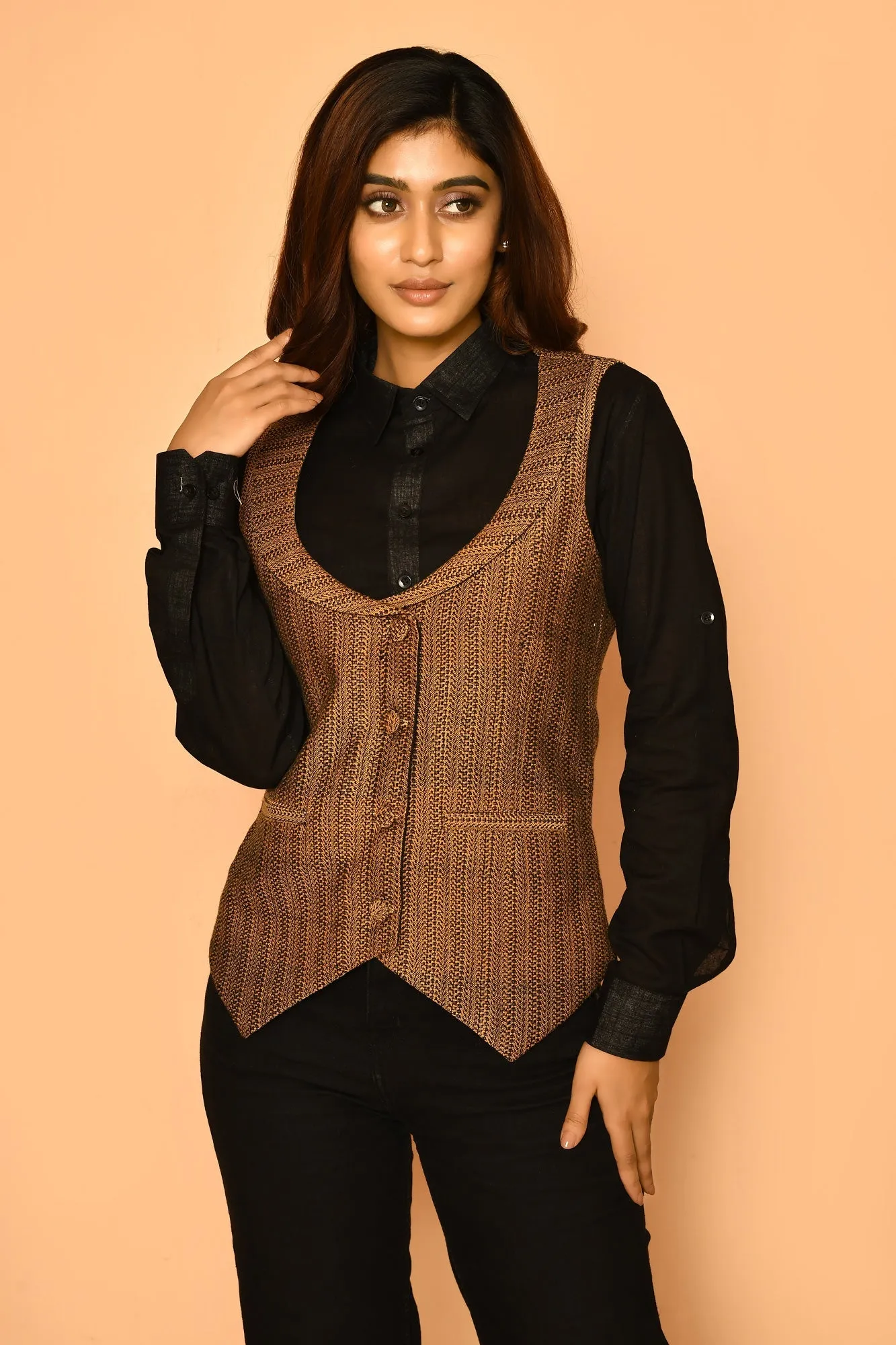 Kyra Handloom Cotton Waist Coat