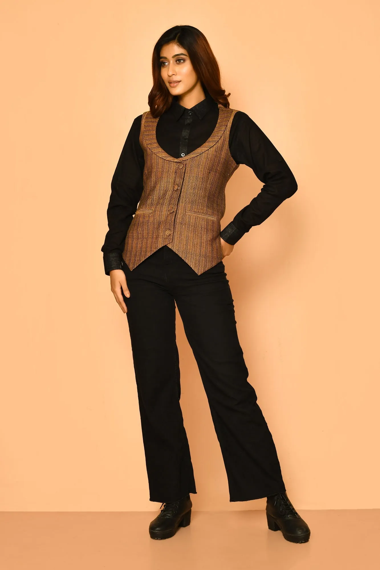 Kyra Handloom Cotton Waist Coat