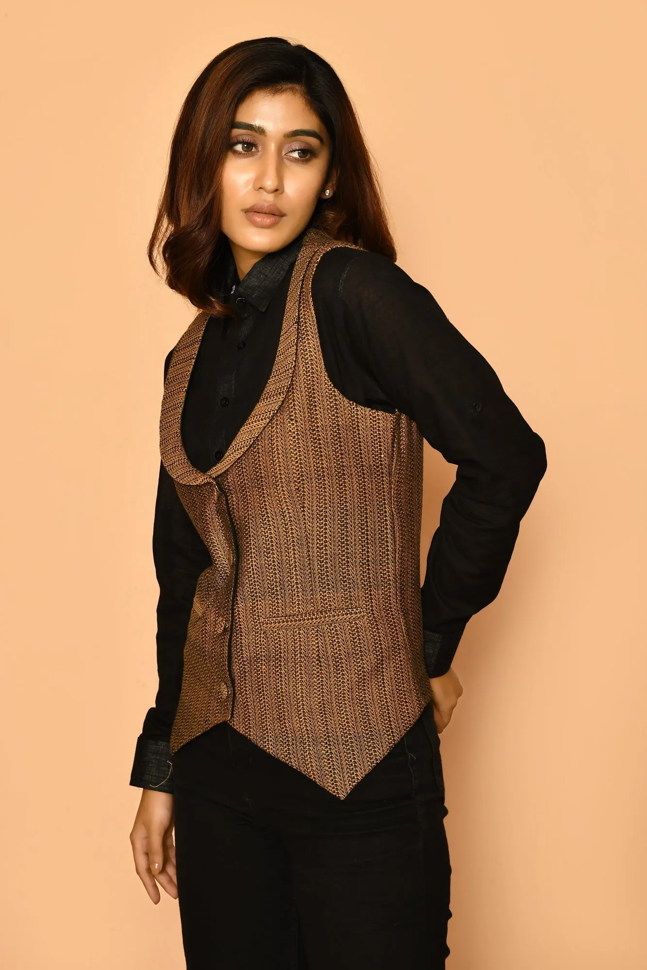 Kyra Handloom Cotton Waist Coat