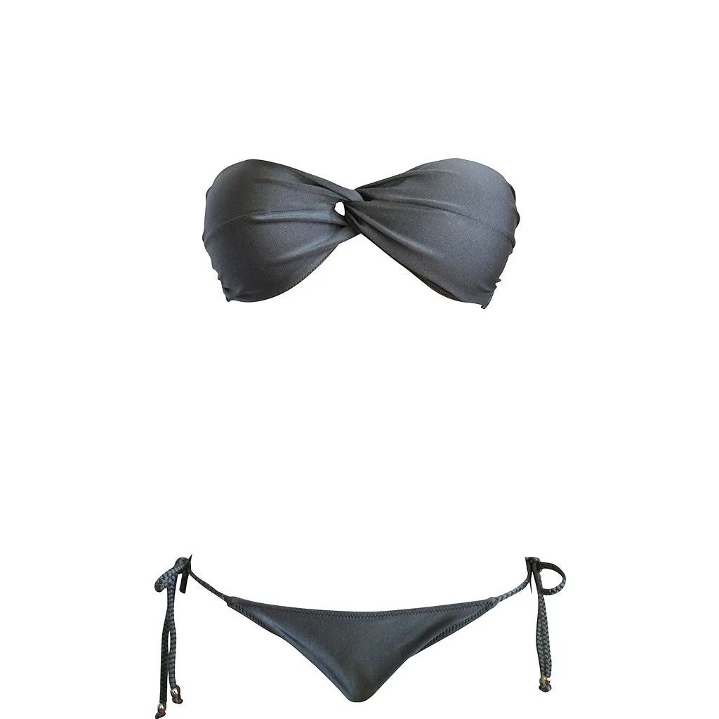 La Sirene Betin Bandeau Bikini - Charcoal Gray