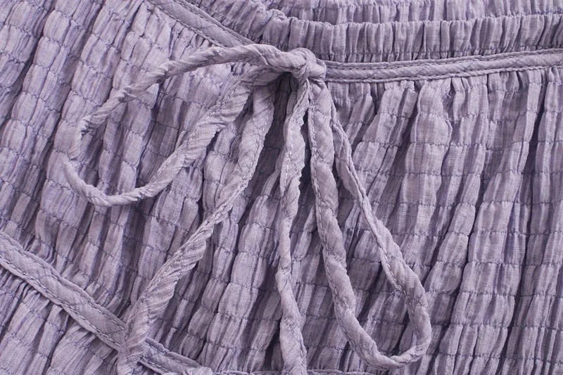 LACE-UP RUFFLED TOP