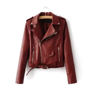 Leather Jackets 2019 Lika Rulla New Spring Fashion Good Quality Ladies Basic Street