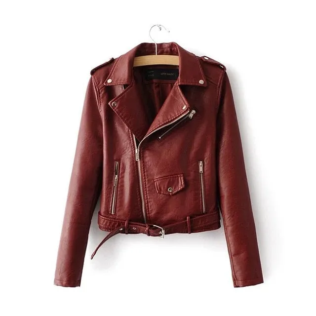 Leather Jackets 2019 Lika Rulla New Spring Fashion Good Quality Ladies Basic Street