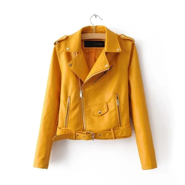 Leather Jackets 2019 Lika Rulla New Spring Fashion Good Quality Ladies Basic Street
