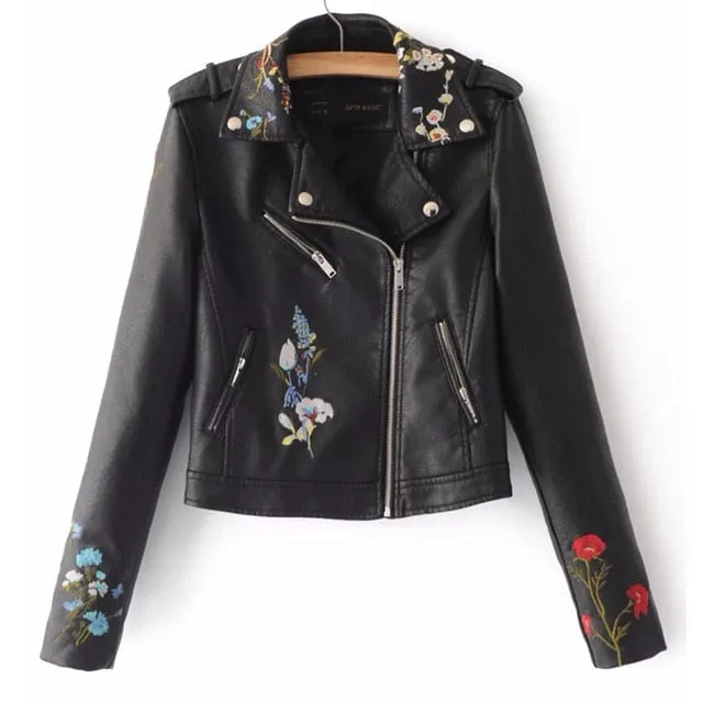 Leather Jackets  female   autumn new Korean version