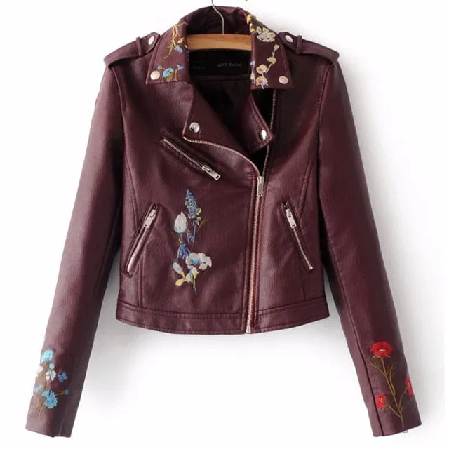 Leather Jackets  female   autumn new Korean version
