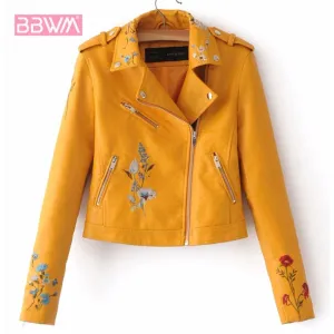 Leather Jackets  female   autumn new Korean version