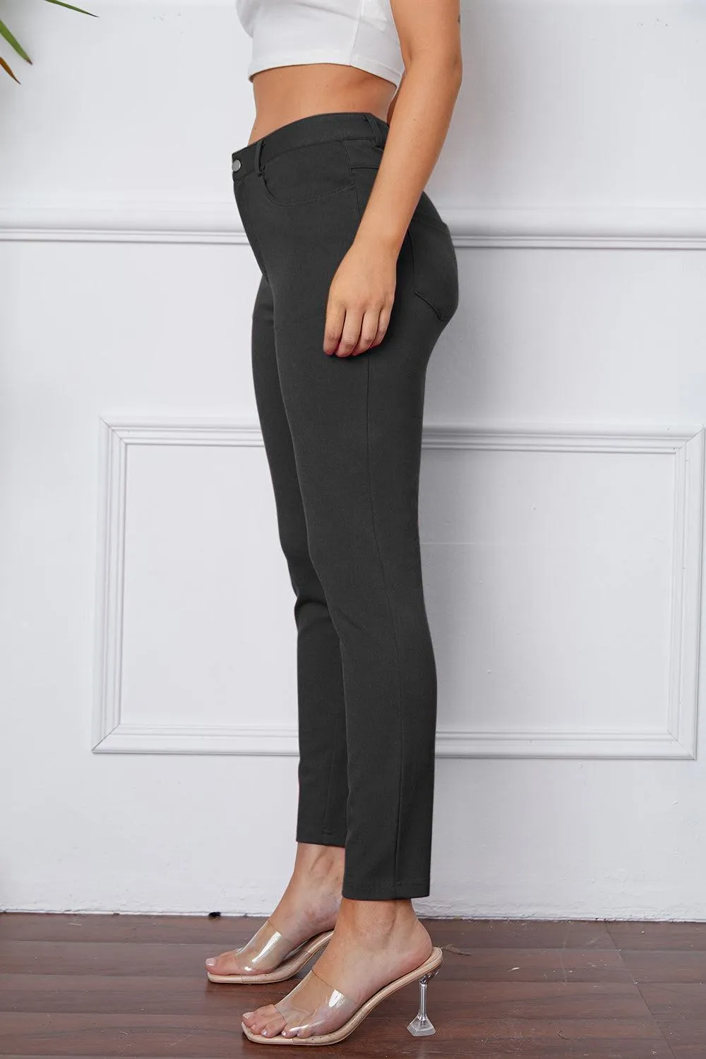 Leisure Chic Stretch High Waisted Skinny Pants