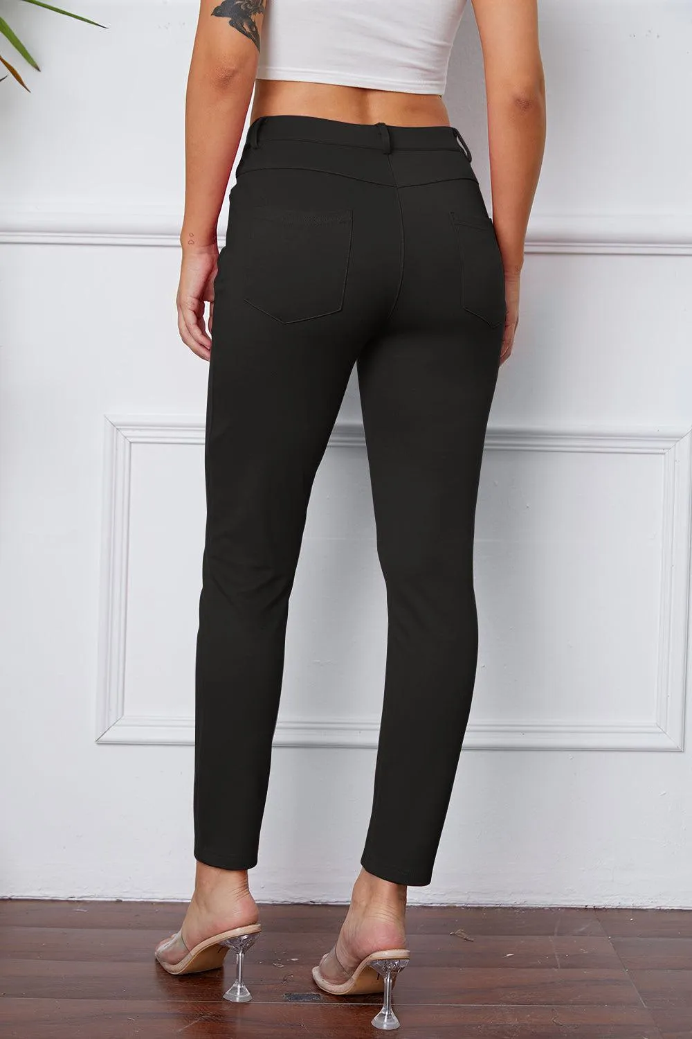 Leisure Chic Stretch High Waisted Skinny Pants