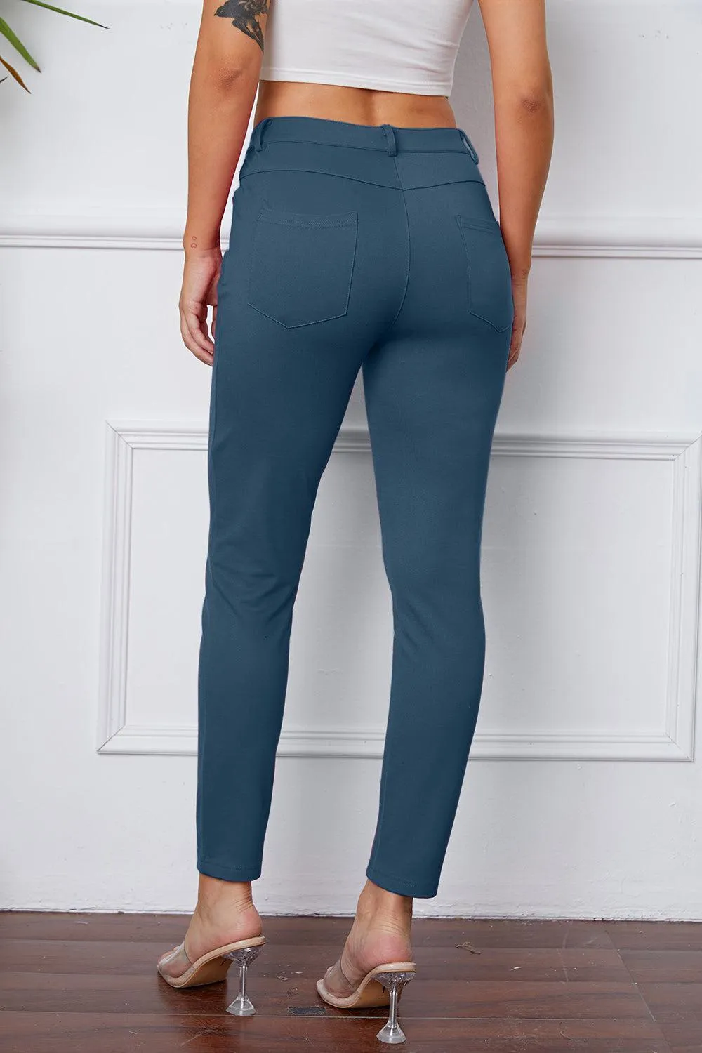 Leisure Chic Stretch High Waisted Skinny Pants
