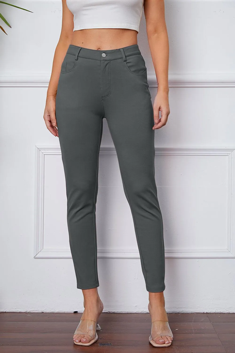Leisure Chic Stretch High Waisted Skinny Pants