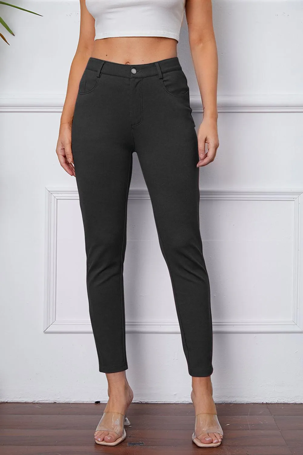 Leisure Chic Stretch High Waisted Skinny Pants