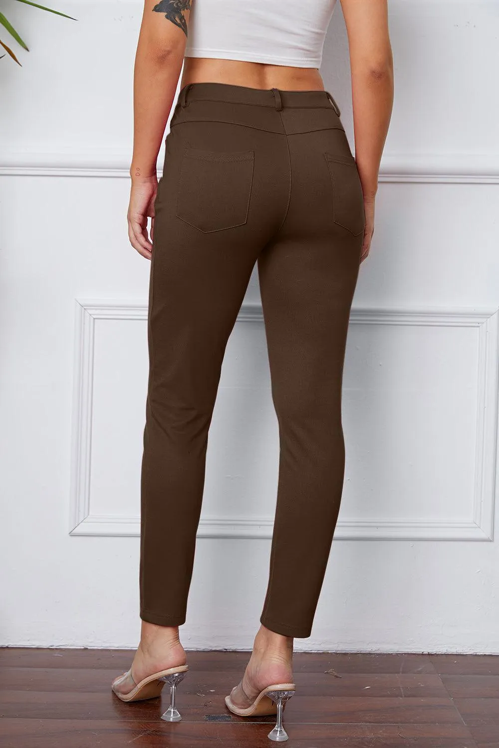 Leisure Chic Stretch High Waisted Skinny Pants