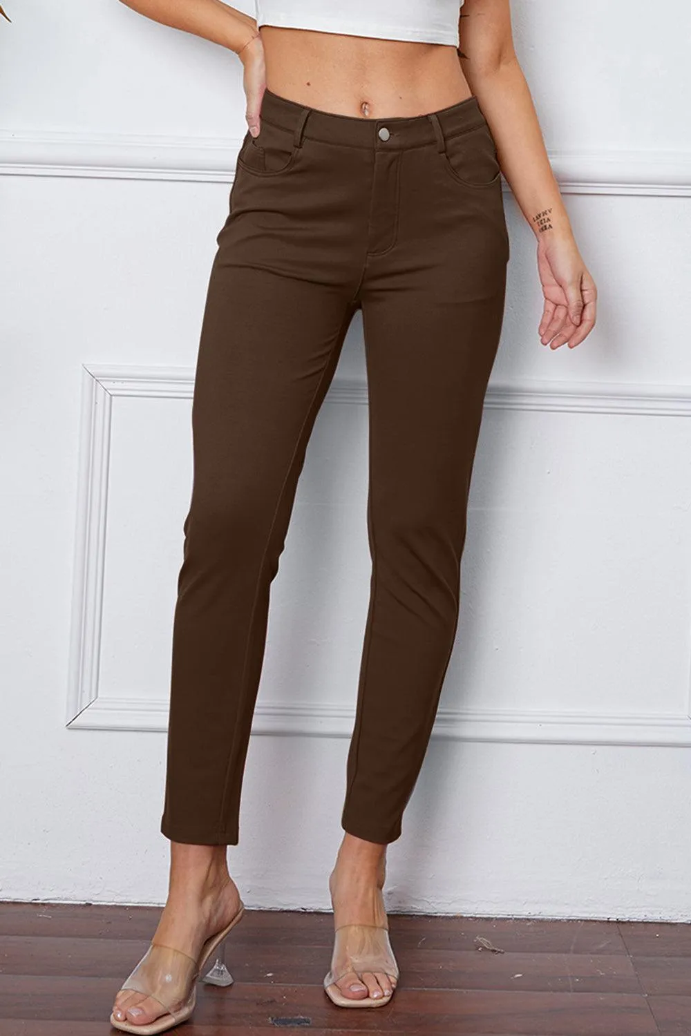 Leisure Chic Stretch High Waisted Skinny Pants