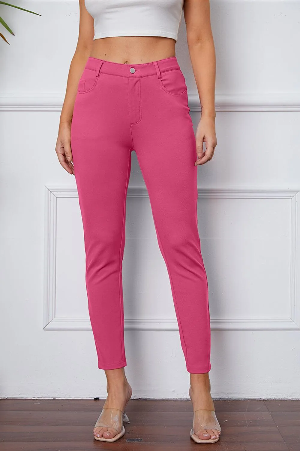 Leisure Chic Stretch High Waisted Skinny Pants