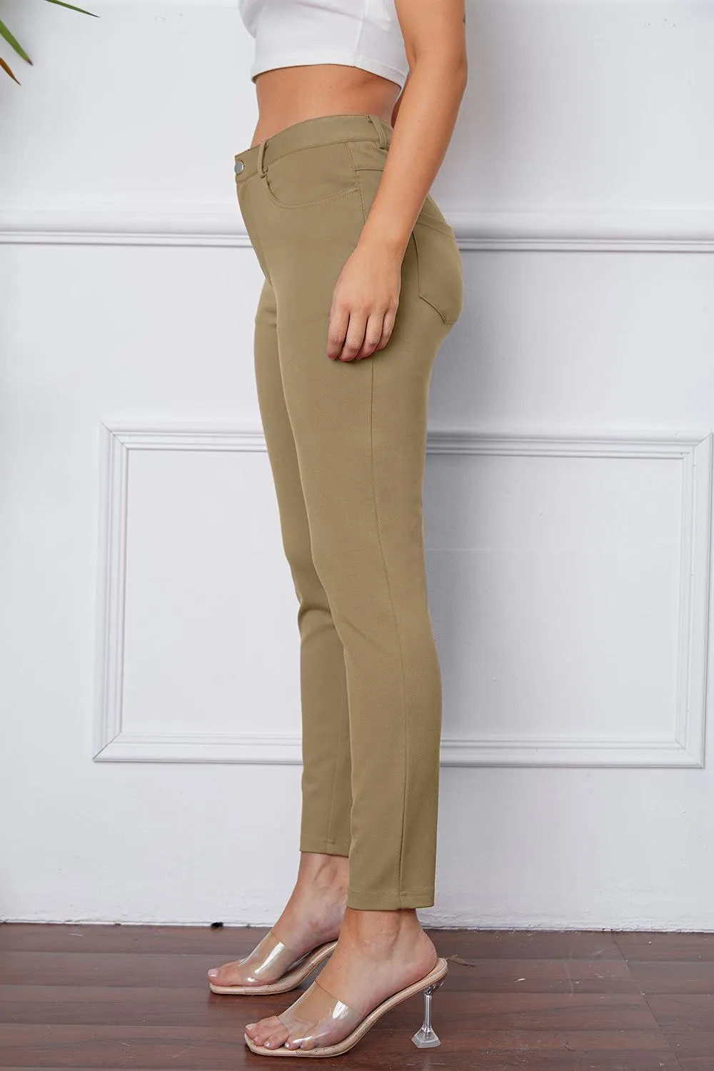 Leisure Chic Stretch High Waisted Skinny Pants
