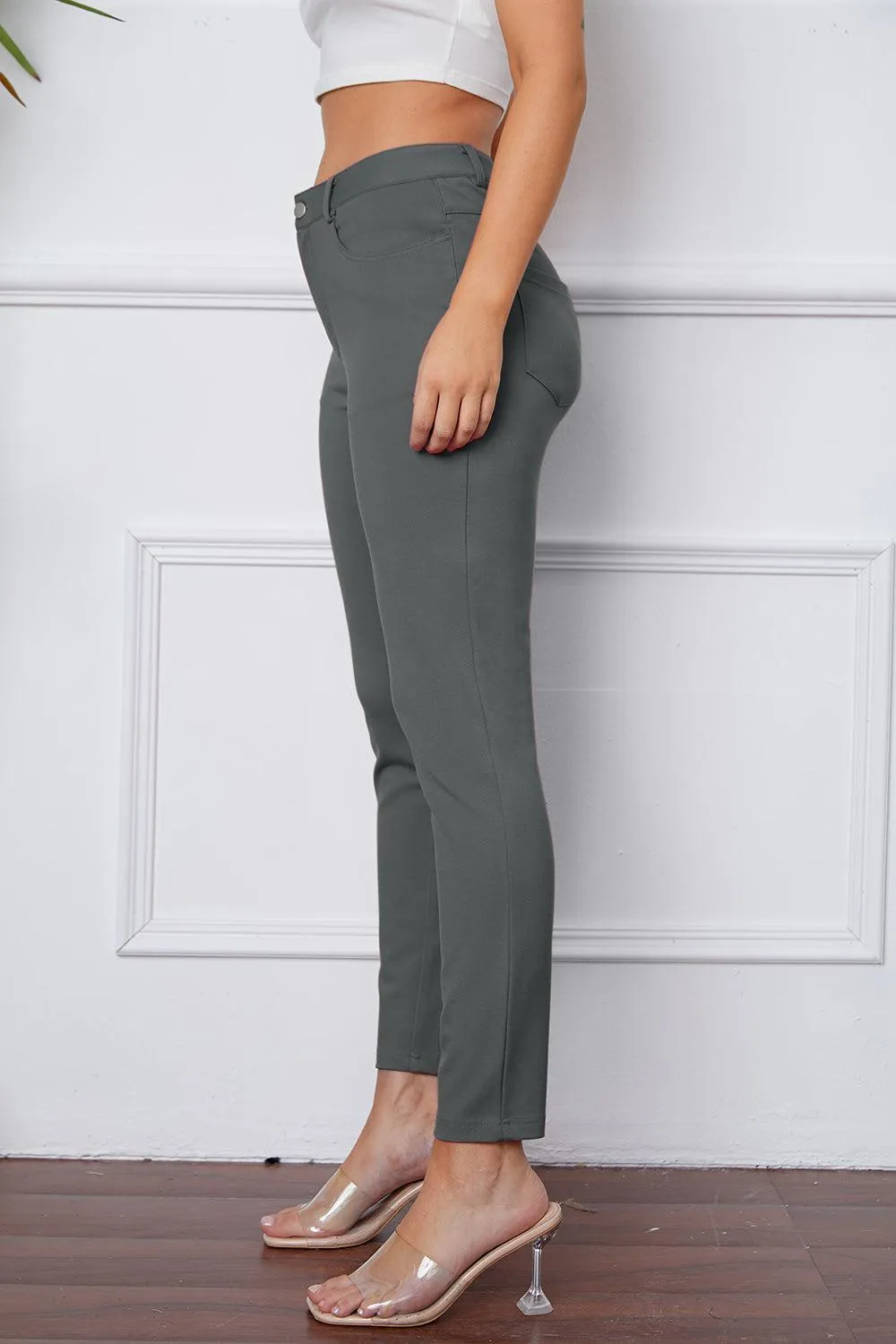 Leisure Chic Stretch High Waisted Skinny Pants