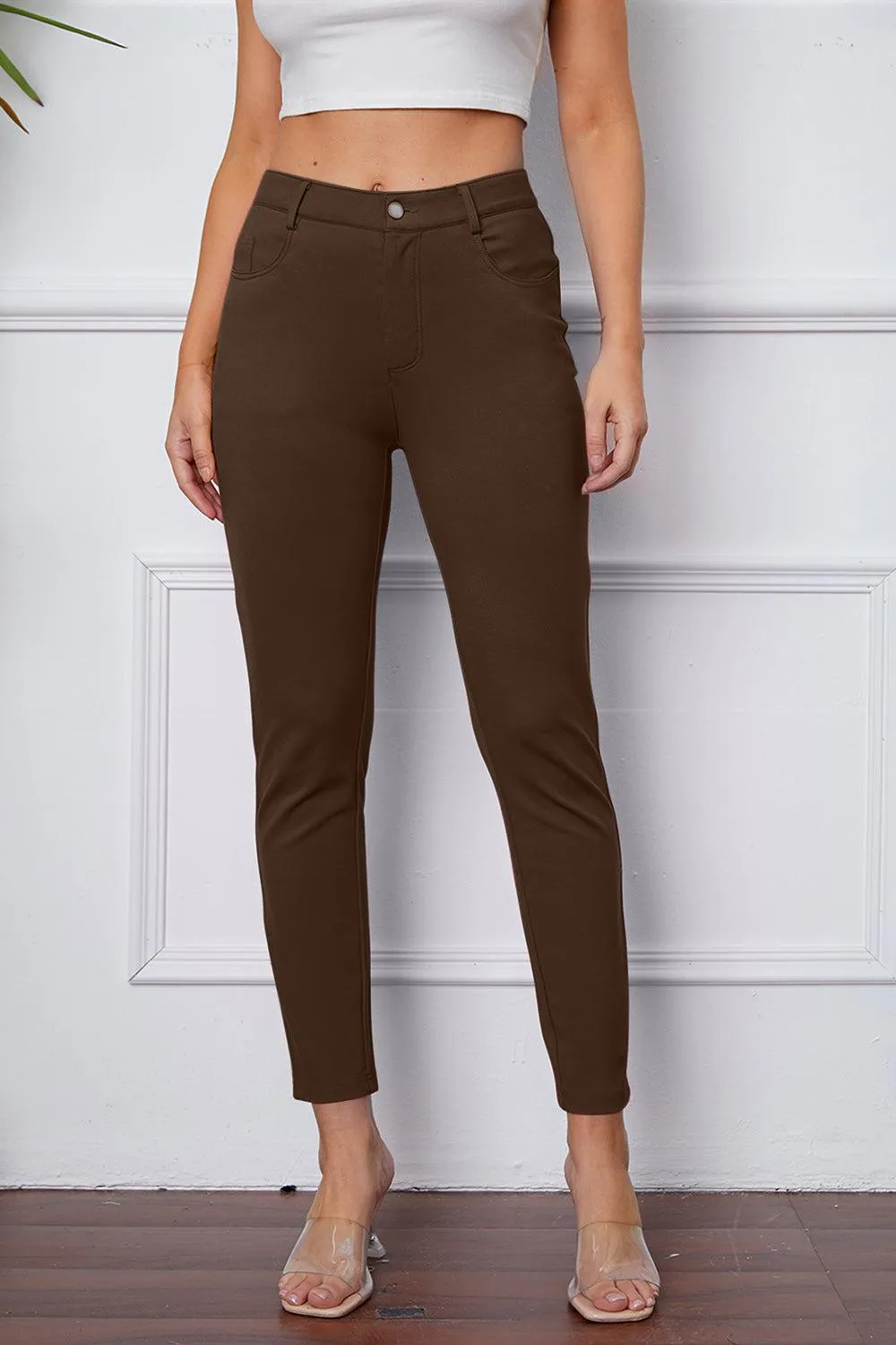 Leisure Chic Stretch High Waisted Skinny Pants