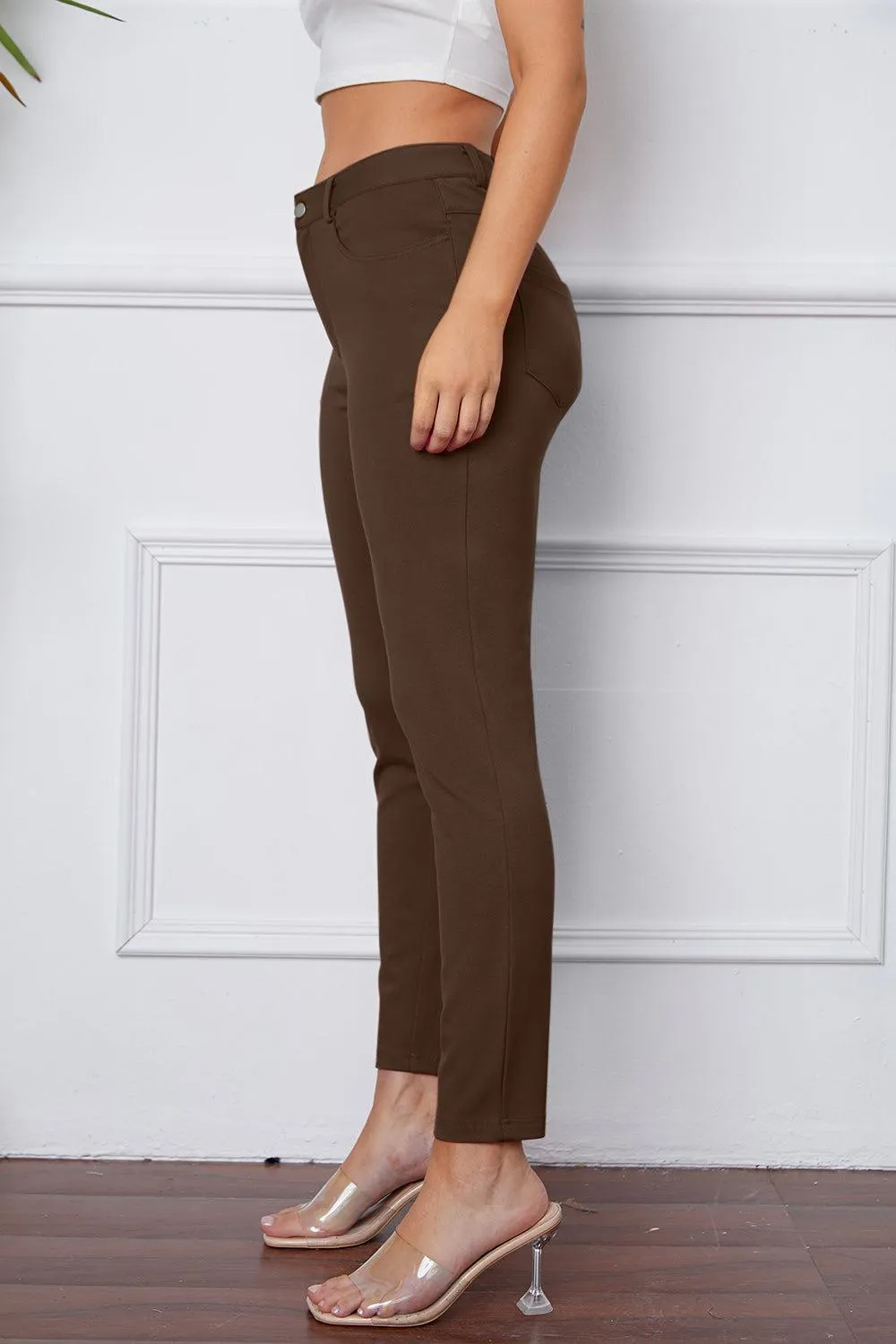 Leisure Chic Stretch High Waisted Skinny Pants