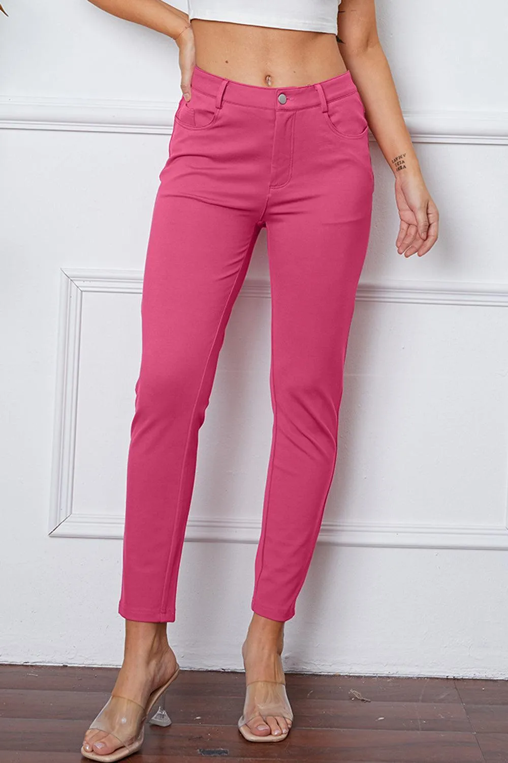 Leisure Chic Stretch High Waisted Skinny Pants