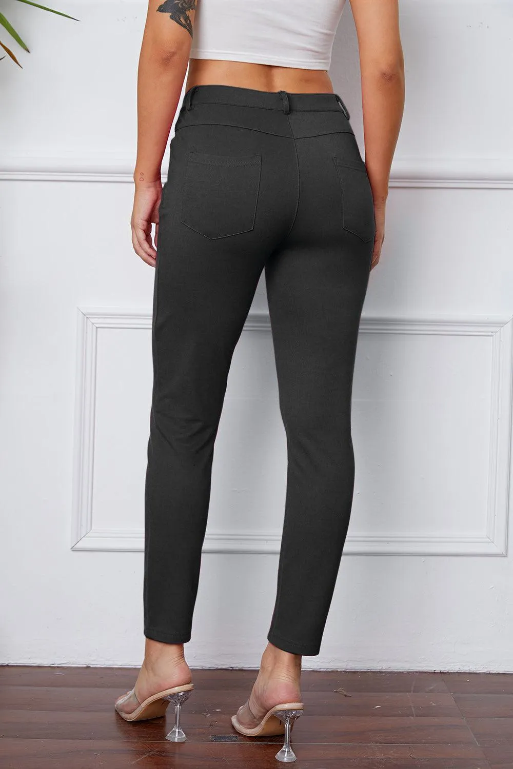 Leisure Chic Stretch High Waisted Skinny Pants