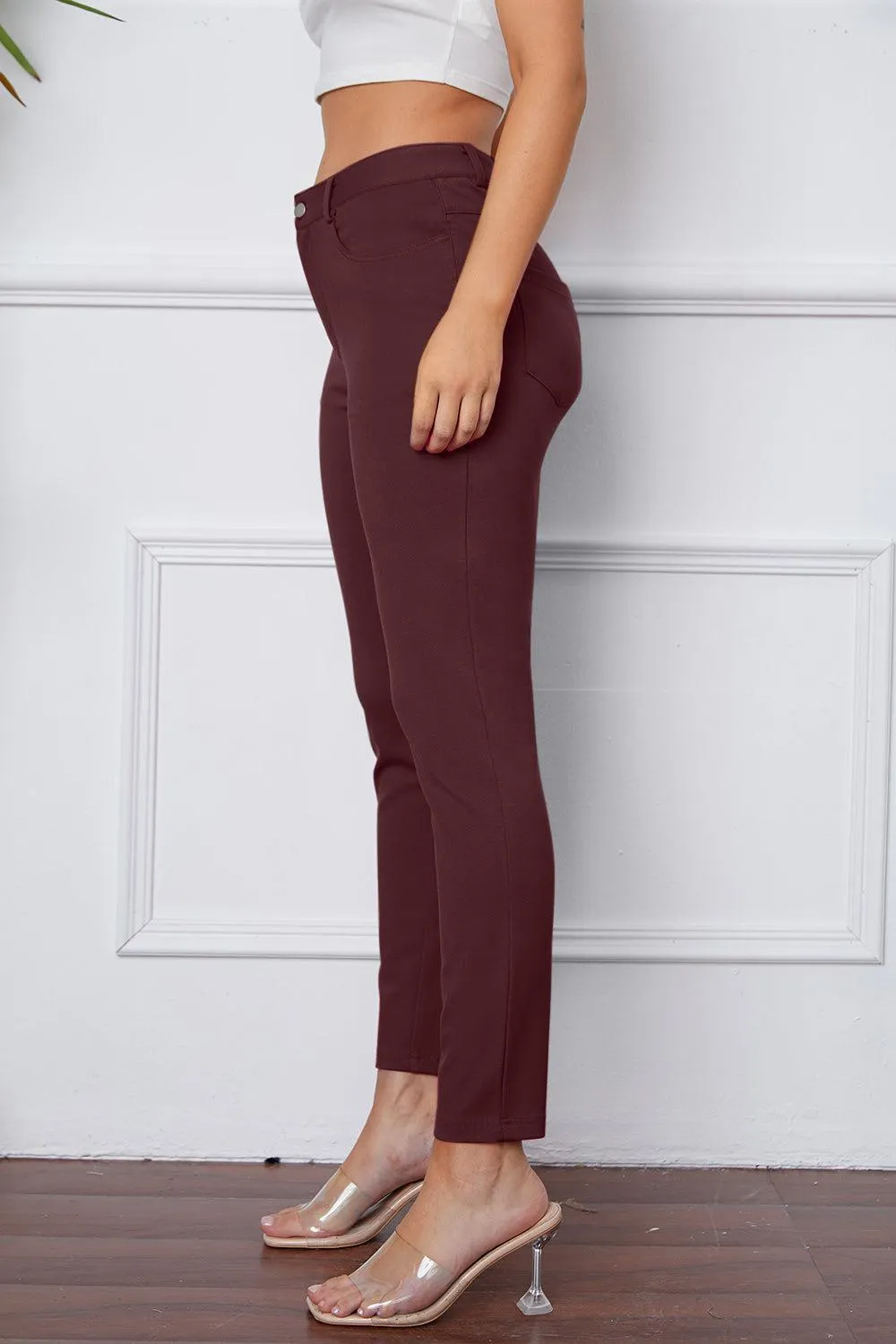 Leisure Chic Stretch High Waisted Skinny Pants